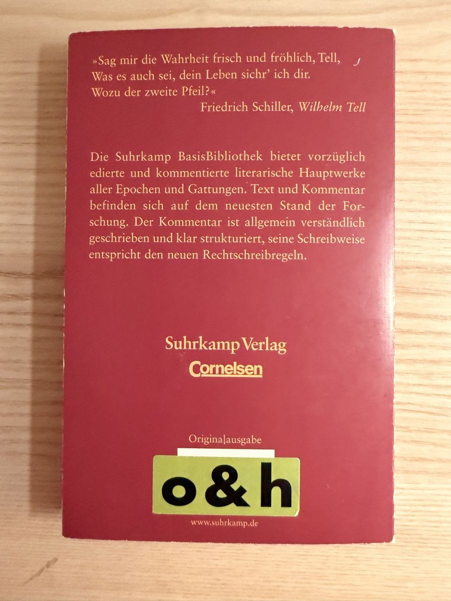 Libri: Friedrich Schiller Wilhelm Tell – Nuovo (secondo la descrizione) da Dornach venduto da val_y2ws 1
