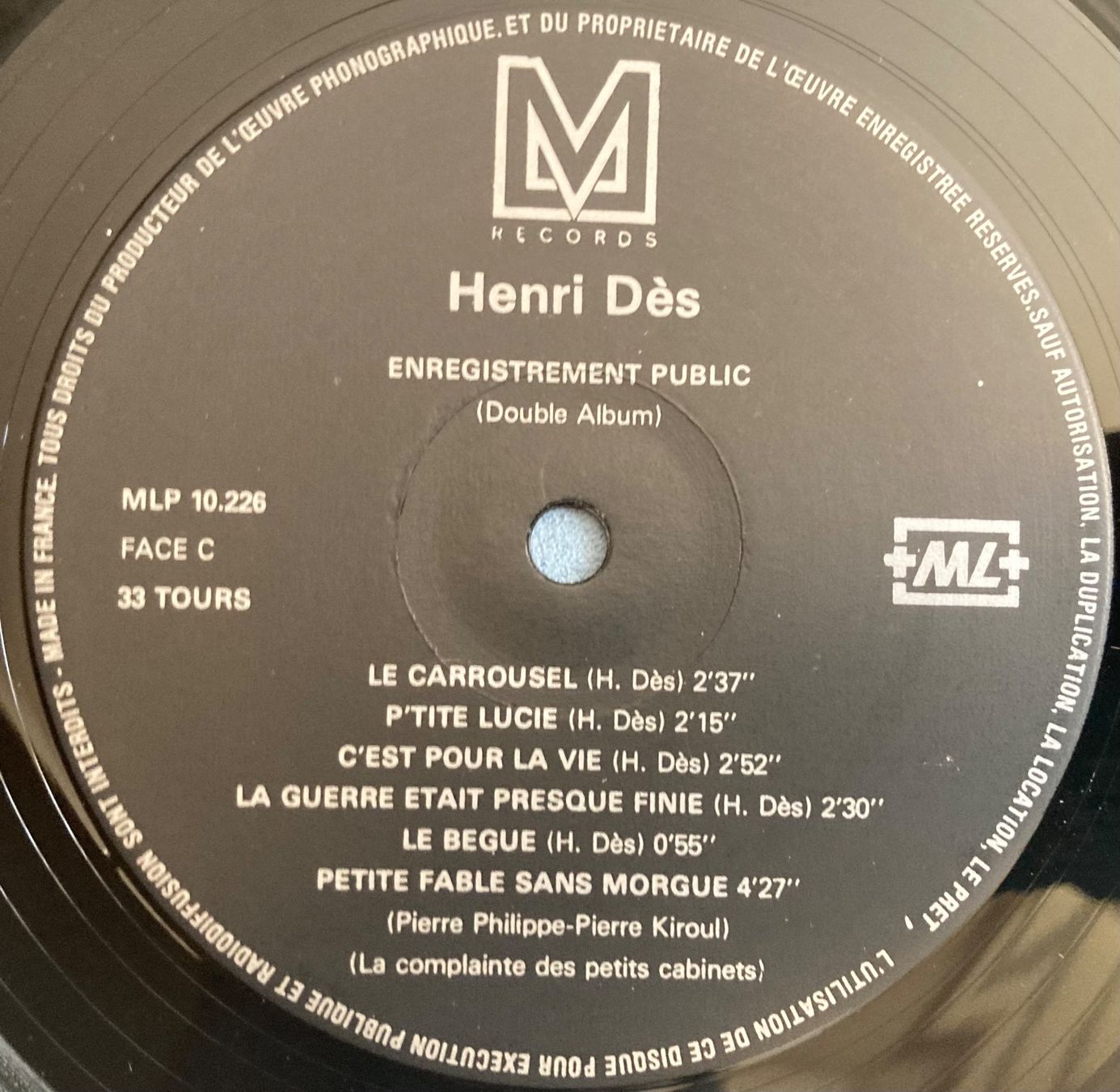Schallplatten: HENRI DÈS - ENREGISTREMENT PUBLIC – Gebraucht aus Poliez-Pittet von Newtown-Records 3