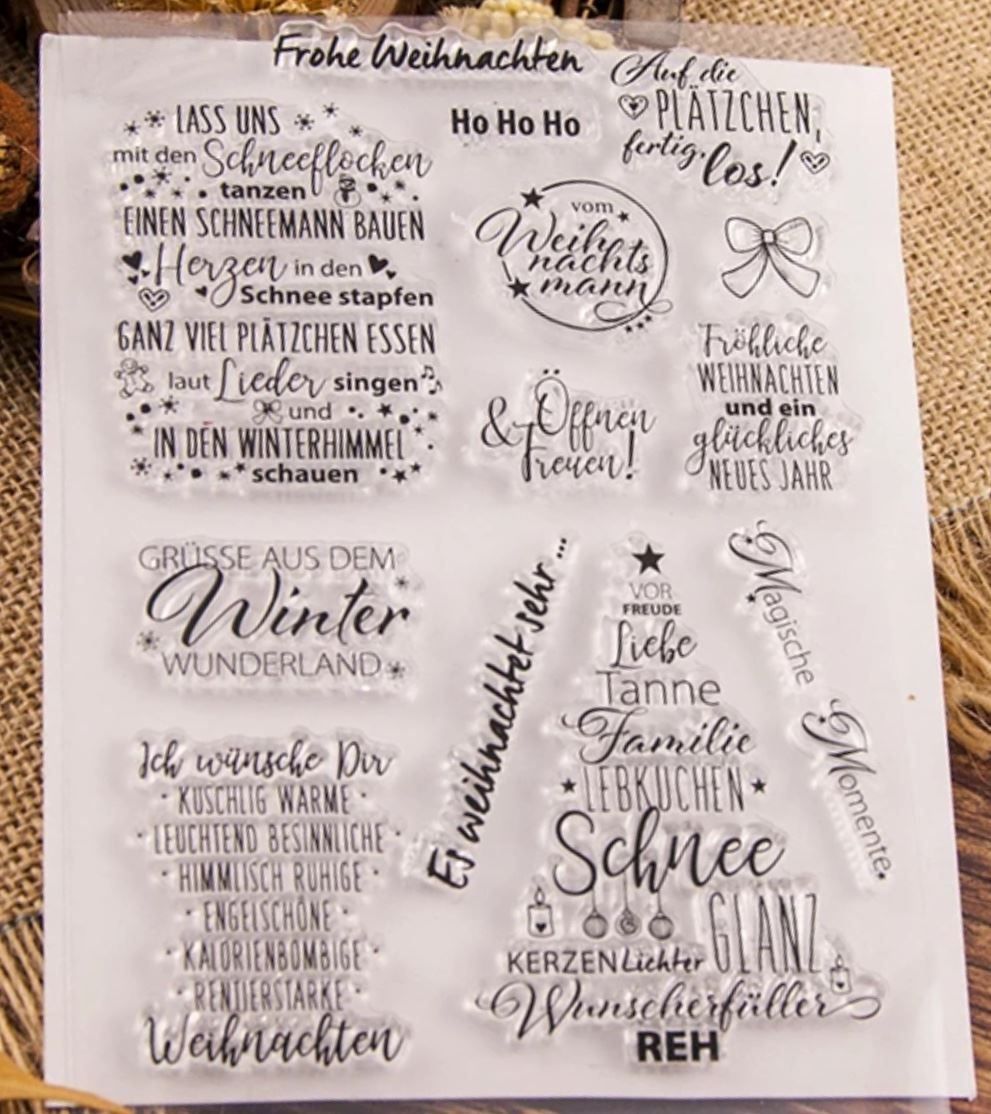 Timbri: Silikonstempel Weihnachtsbaum Text – Nuovo e nell'imballaggio originale da Kaltbrunn venduto da schere-stein-papier