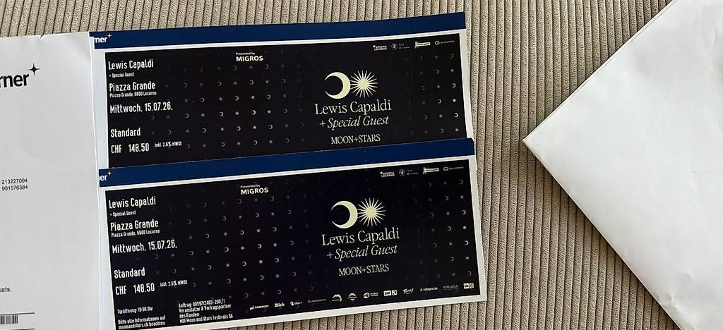Billets: Moon & Stars Lewis Capaldi Tickets – D'occasion à Zürich par viviennemay