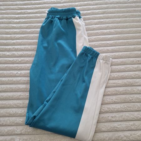 Pantalon de Jogging Bleu Turquoise & Blanc - M