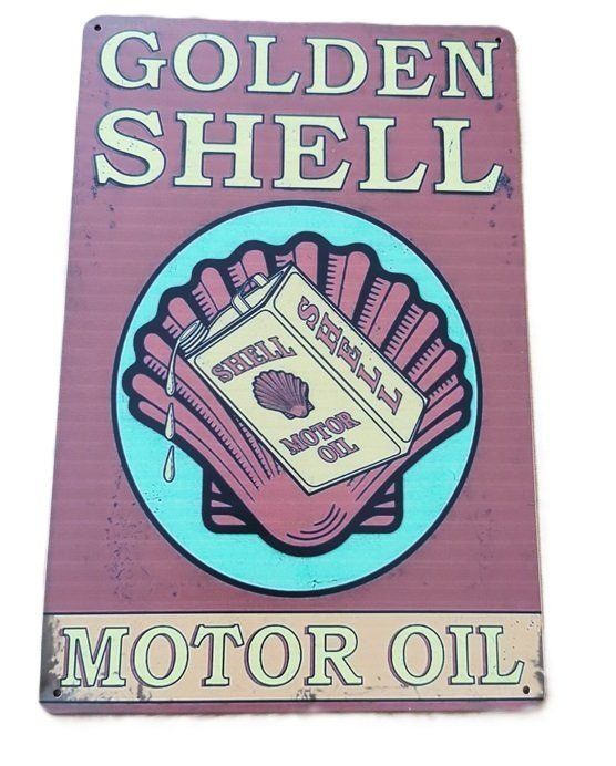 Shell Schilder: SHELL MOTOR OIL - Blechschild  (neu/OVP) – Neu und originalverpackt aus Wilen b. Wollerau von morethanmusic