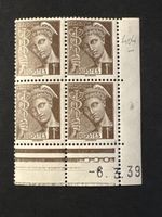 Timbre France 1c Mercurius 4 exemplaires bon état