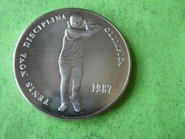 Andorra 1987, 2 Diner Sondermünze Tennis  unzirkuliert