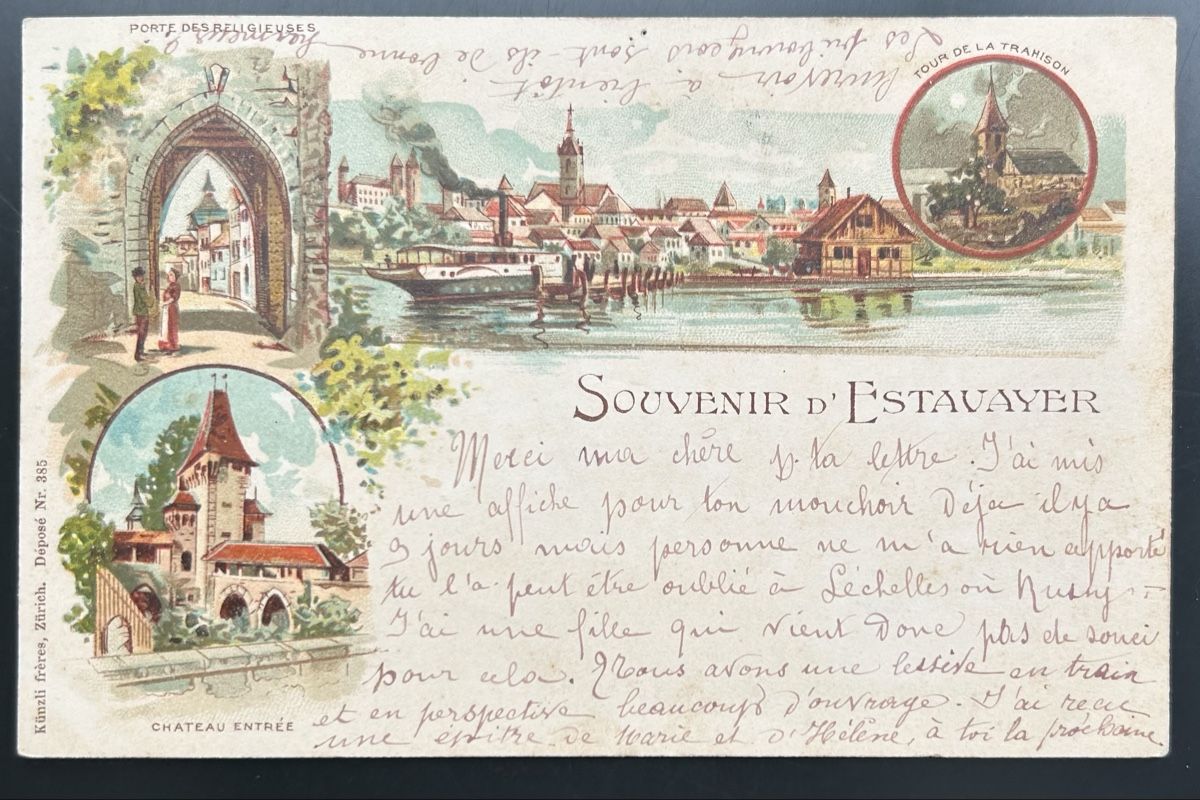 Cartoline postali: Souvenir D Estavayer Litho  – Usato da Horw venduto da Tellbub
