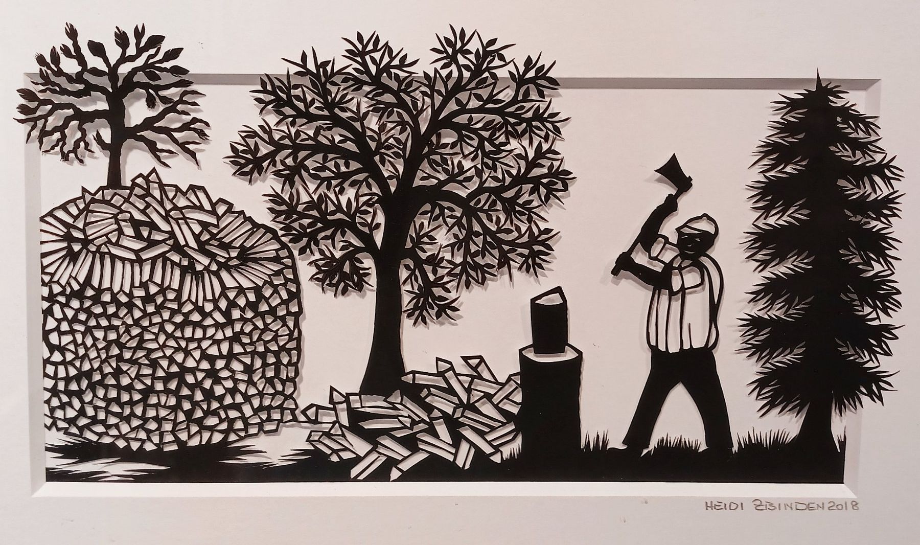 Grafica & Litografie: Heidi Zbinden Scherenschnitt orig. von 2018 – Usato da Zürich venduto da Mr.Dachboden
