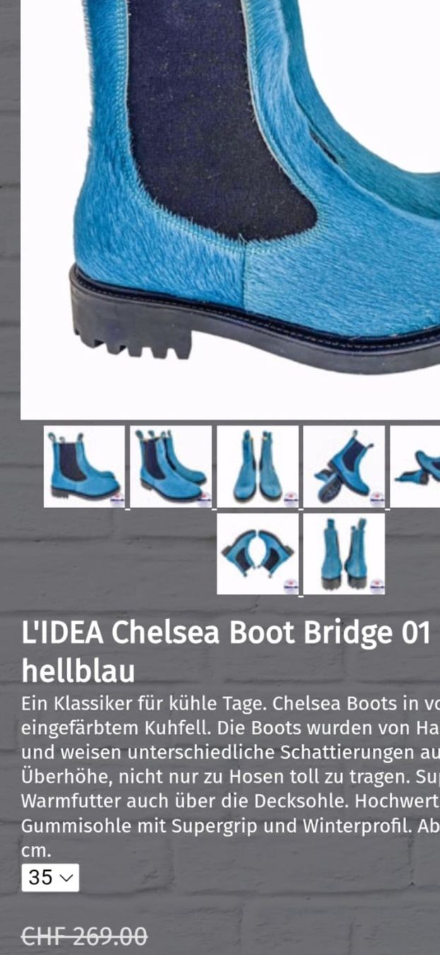 Herrenschuhe: L'IDEA Chelsea Boots hellblau, Gr. 38,5 – Gebraucht aus Hinterkappelen von lid_9h7j 2