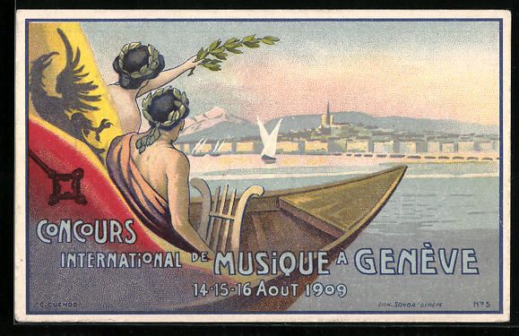 Ansichtskarten: Genève, Concours Internationale de Musi – Gebraucht aus Berlin von bartko-reher