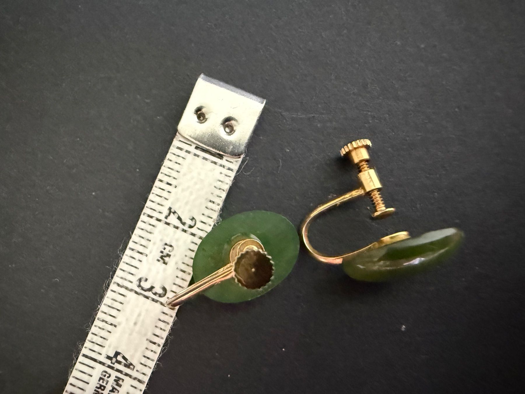Orecchini pendenti & Orecchini a lobo: Vintage Ohrclips mit Jade – Usato da Spiegel b. Bern venduto da Rogger72 2