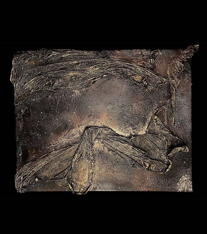 Dipinti: Exklusives 3D-Acrylgemälde Aurum et Umbra – Nuovo (secondo la descrizione) da Rubigen venduto da Julnash