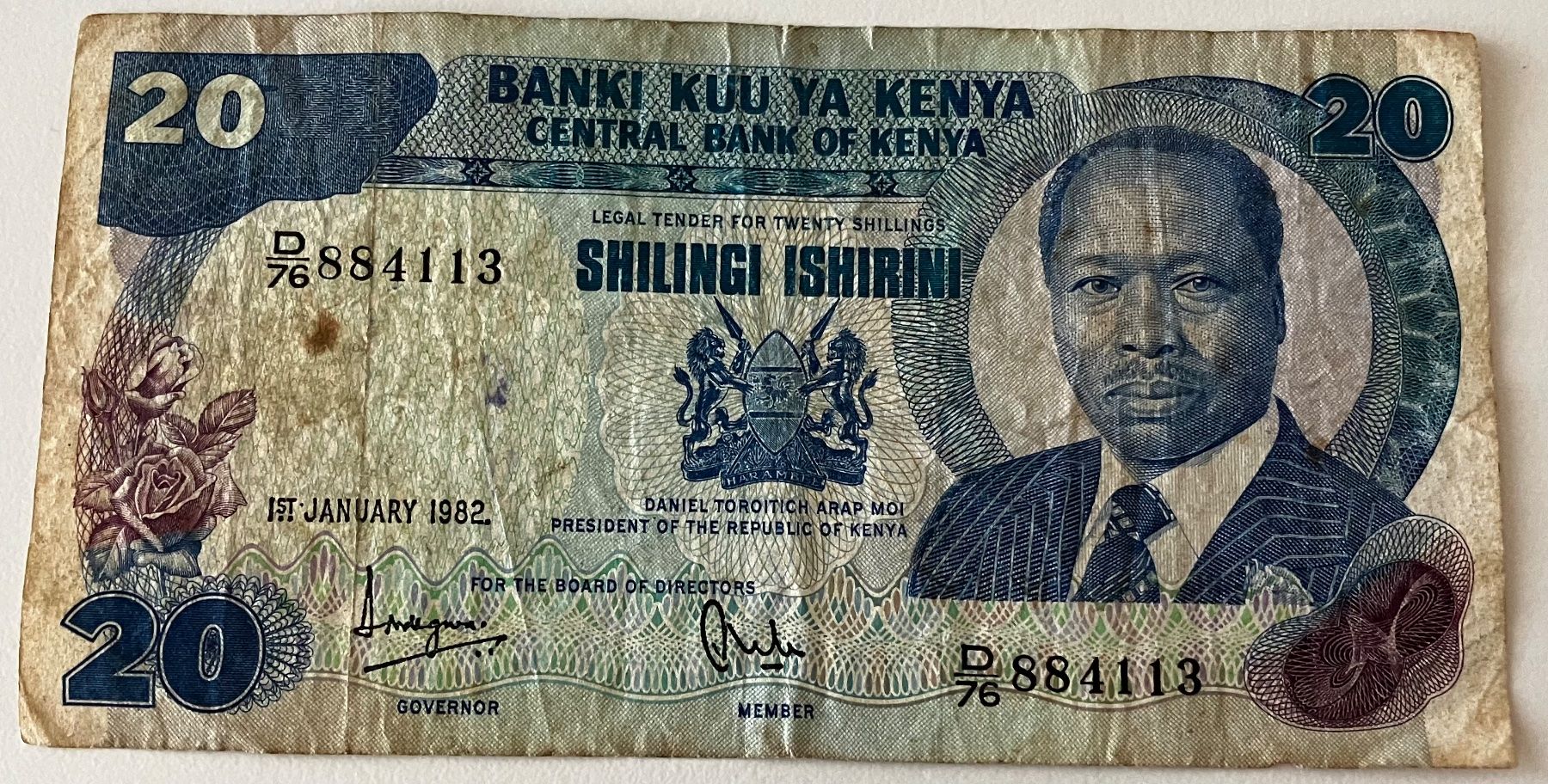 Billets de banque: Kenia 20 Shilingi 1982 – D'occasion à Algetshausen par Carrhard