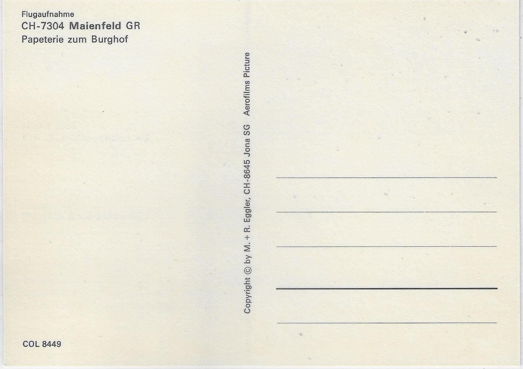 Cartoline postali: Flugaufnahme Maienfeld GR – Antico da Ettingen venduto da Kartenplanet 1