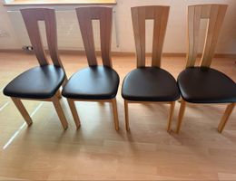 Esszimmerstühle 4 Stk. Holz Leder