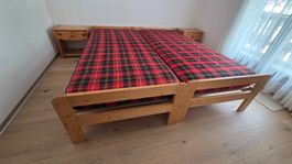 2 lits bois VITA-STAR swiss made 2x90x200cm+tables de chevet
