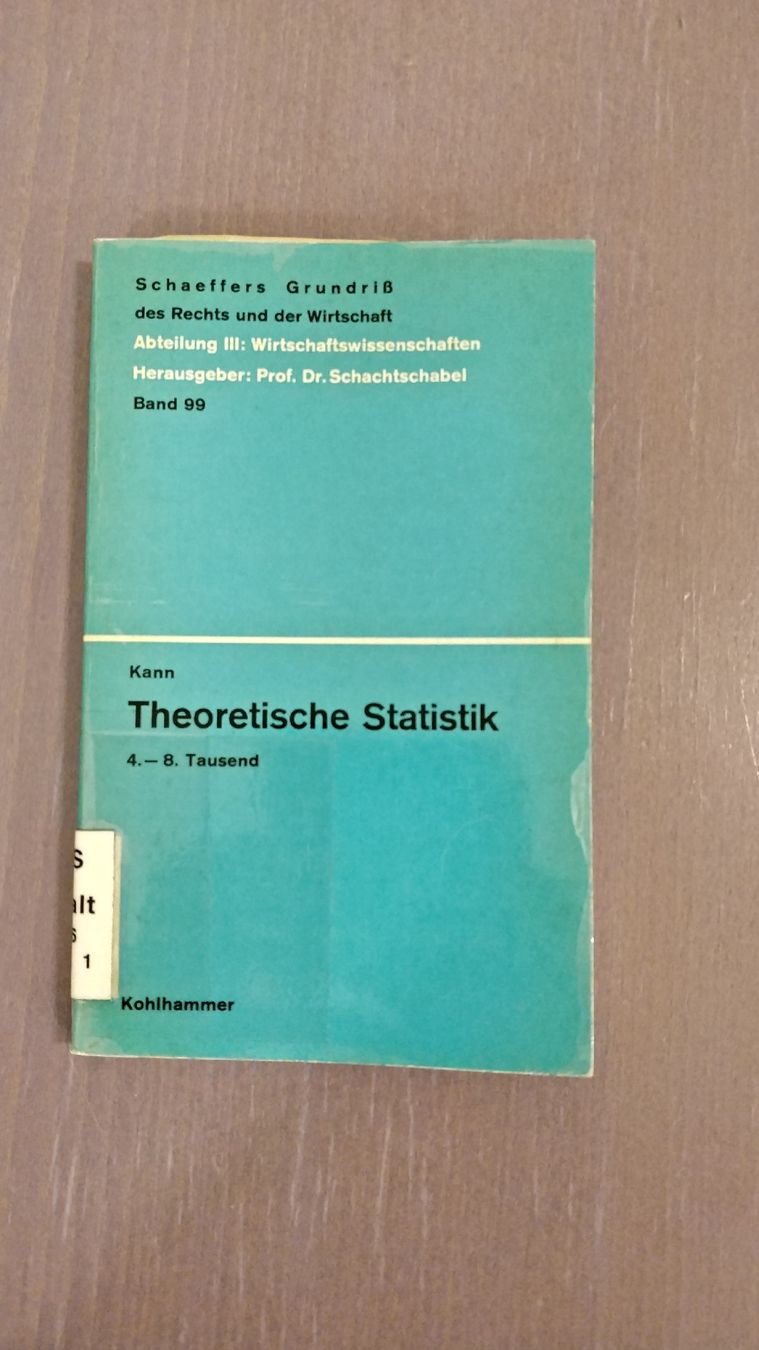 Bücher: Theoretische Statistik – Gebraucht aus Flawil von rcnkr