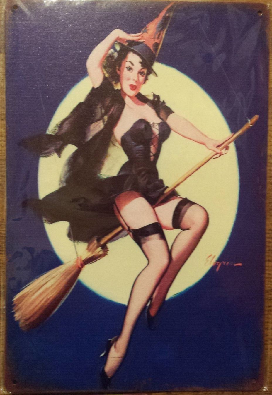 Schilder: NEU/OVP: Hexe Dessous Blechschild – Neu und originalverpackt aus Matten b. Interl von alleswasgutist