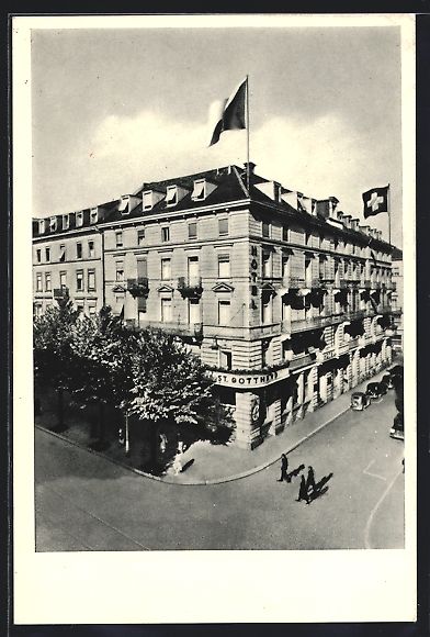 Cartoline postali: Zürich, Hotel St. Gotthard, Bahnhofstra – Usato da Berlin venduto da bartko-reher