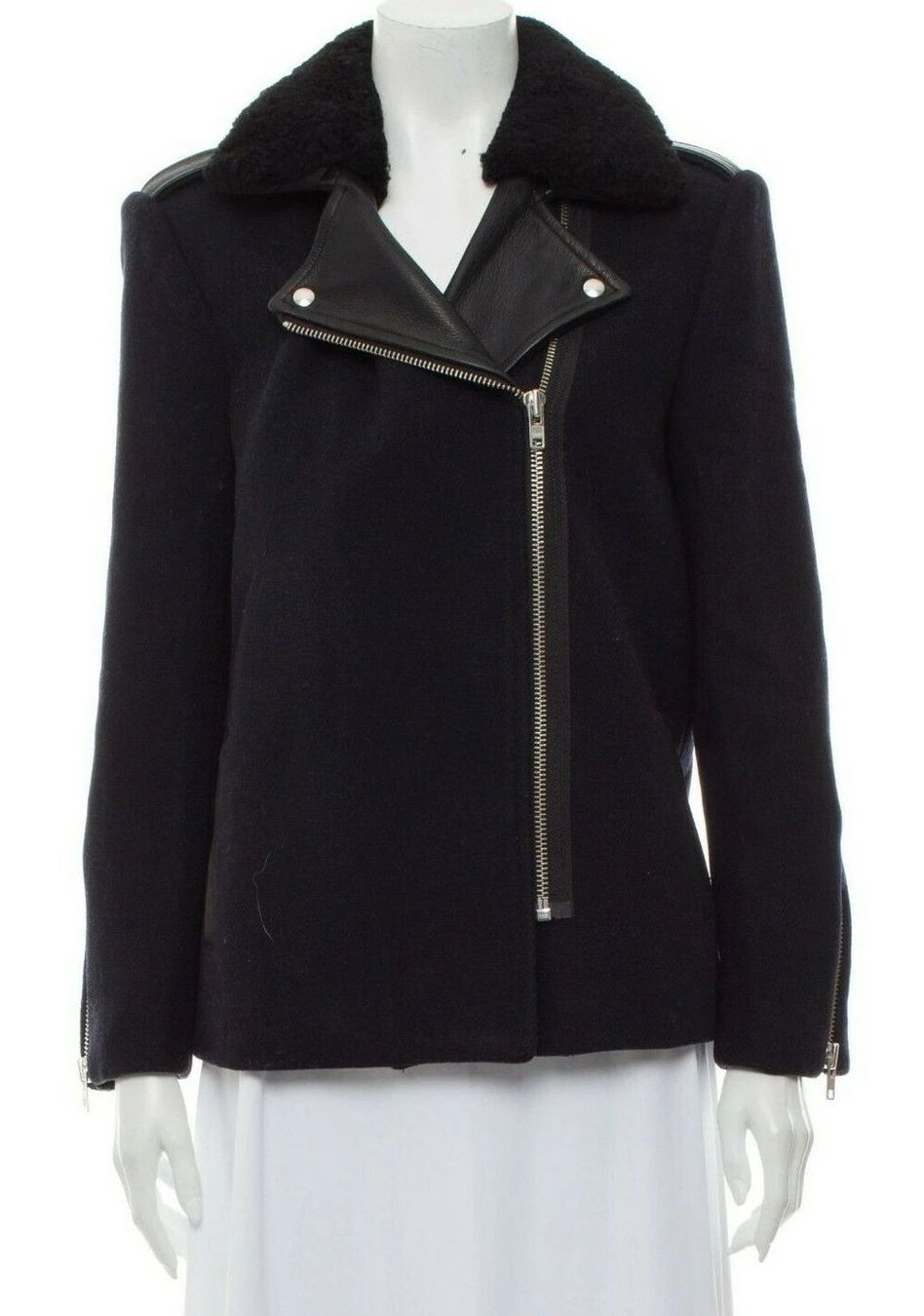 Sandro Jacken: SANDRO Paris / Wool and Leather jacket / Size FR40-US8 – Gebraucht aus Zürich von lils01