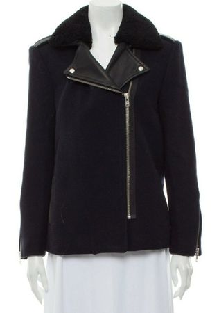 SANDRO Paris / Wool and Leather jacket / Size FR40-US8