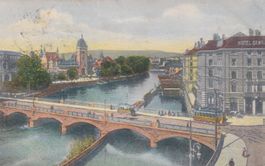 Zürich Bahnhofbrüucke und Landdesmuseum  1909