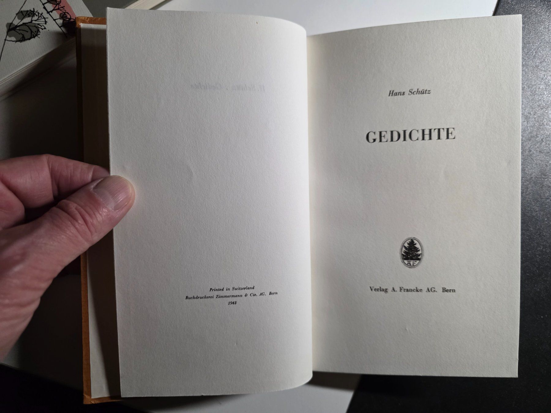 Libri: Hans Schütz - Gedichte - 1943 – Usato da Walterswil BE venduto da Lonitti 1