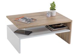 Table basse design bois et blanc fonctionnelle