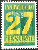 Soldatenmarke 2.WK, Ldw Füs Bat 27, Aufdr hellbl, Wi Inf 286