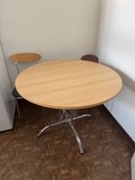 Runder Esstisch Holzoptik Metallgestell Durchmesser 100cm gu