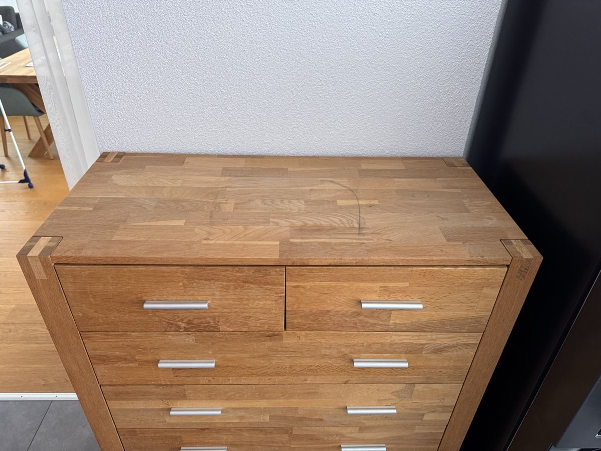 Jysk Kommoden: Kommode Eiche Massiv Holz 7 Schubladen gebrauchter Zustand – Gebraucht aus Ibach von mskensington007 2