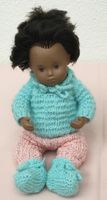 Puppe Sascha mit Kleidung handgestrickt guter Zustand
