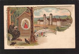 Prägekarte Einsiedeln , gel. 1909