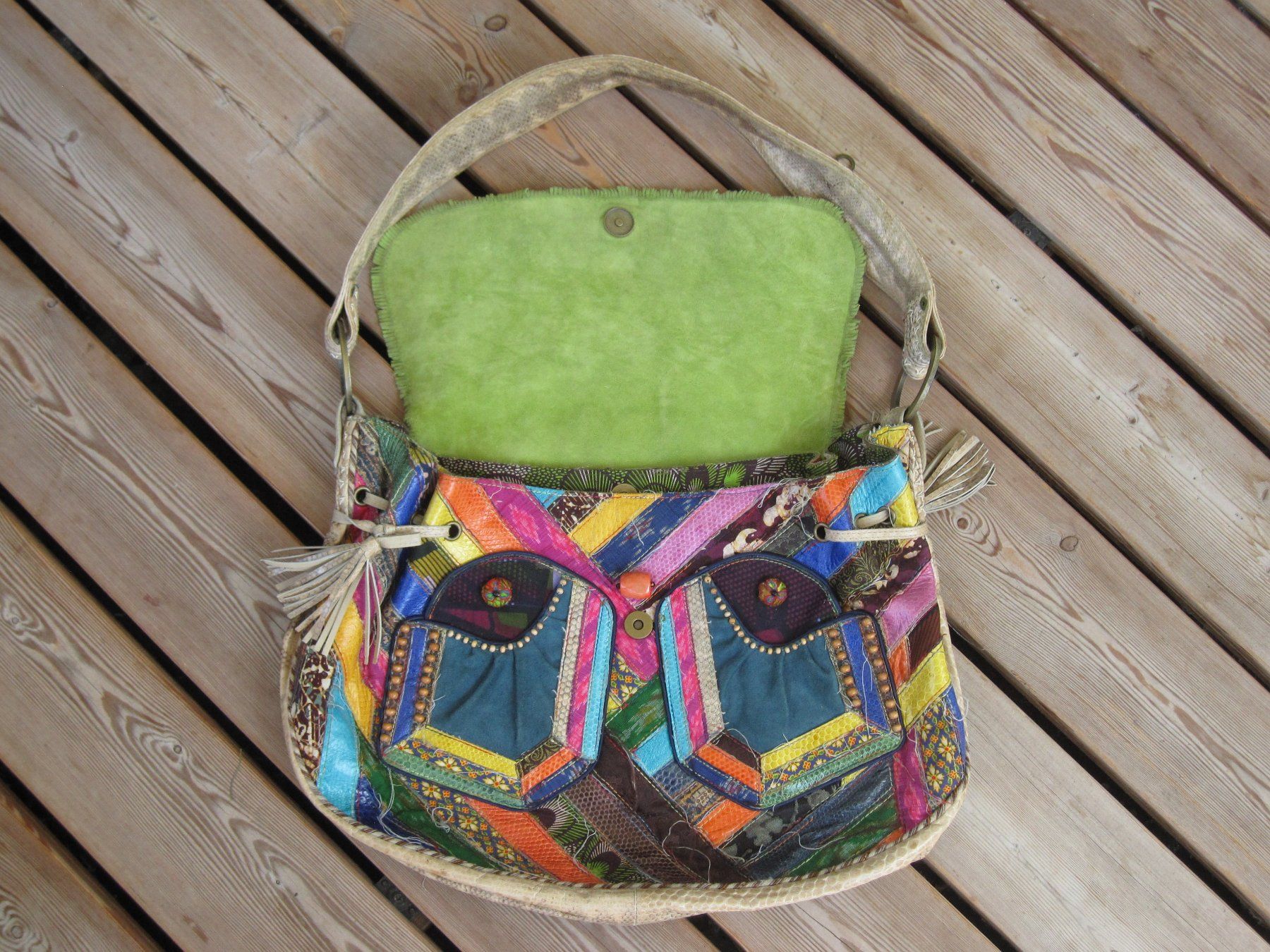 Taschen für Damen: TANGO Thailand Designer Leder Tasche Boho Patchwork Vintage – Gebraucht aus Arbon von lucullus61 3