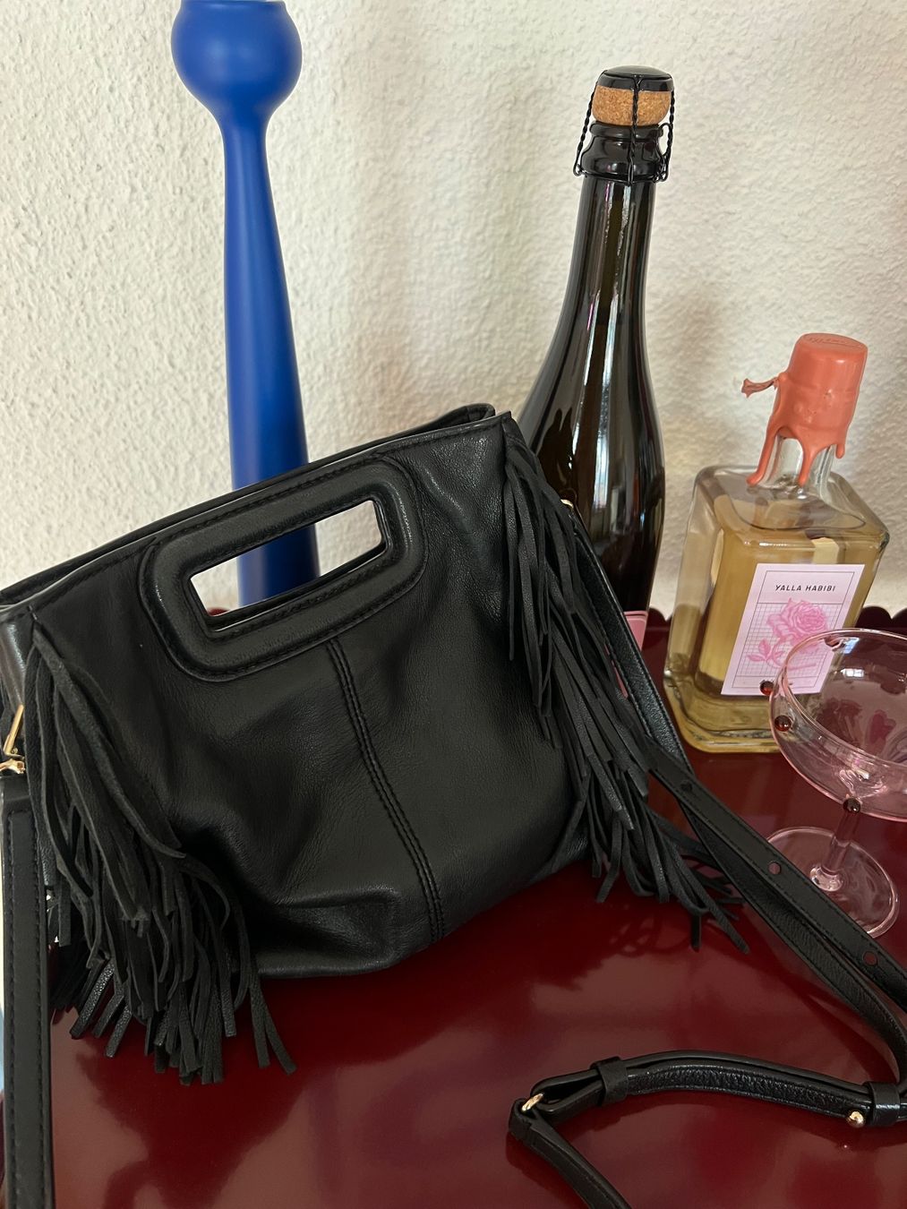 Maje Sacs femmes: Wunderschöne schwarze Fransentasche von MAJE in Leder – D'occasion à Zürich par RahelFen 1