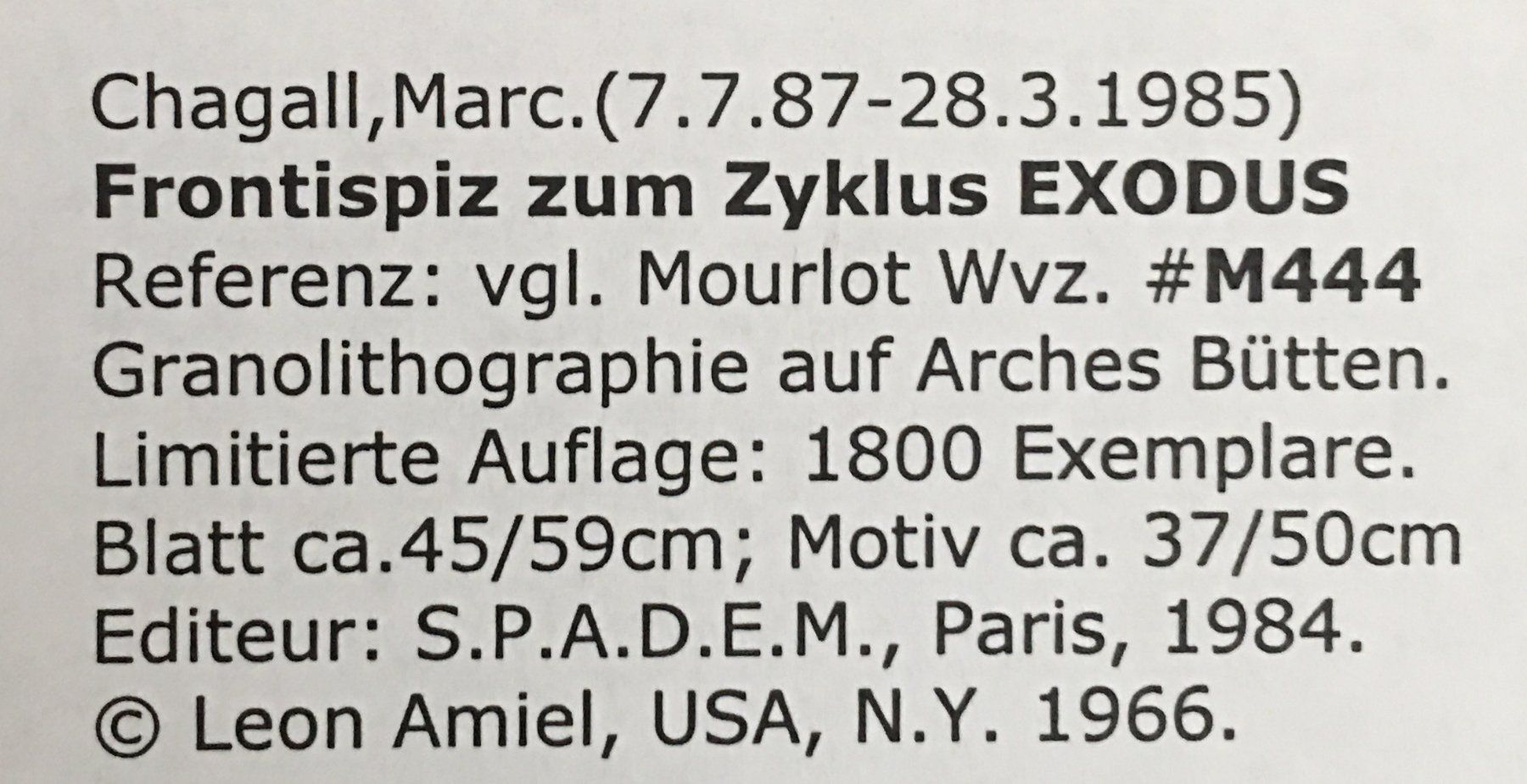 Grafiken & Lithographien: Marc Chagall Exodus – Zyklus      "Frontispiz" – Gebraucht aus Nennigkofen von Sommersonnen 6