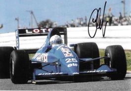 Larini, Ligier 1990, original signiert!