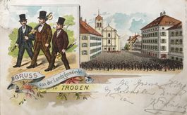 Gruss aus Trogen, Landsgemeinde, Litho, 1900