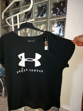 Maglietta Under Armour Donna Nera Taglia L Nuova tshirt 