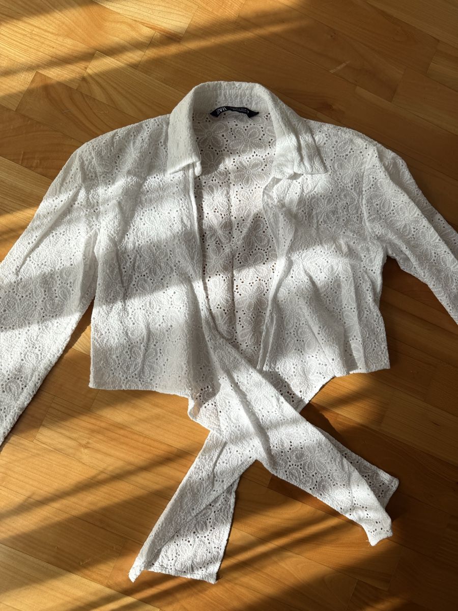 Zara Camicette: Sommer Bluse Zara, Weiss, Spitze, Gr. S – Usato da Lachen SZ venduto da ali_5xw5