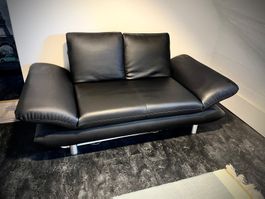 Schönes Ledersofa, schwarz