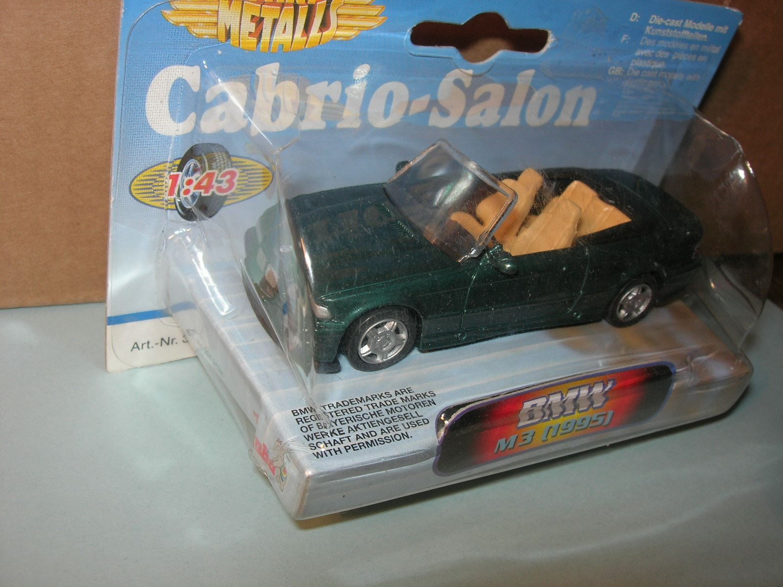 BMW Modellini d'auto: BMW M3 Cabriolet 1995 ° Simba 1:43 – Nuovo e nell'imballaggio originale da Hornussen venduto da Amw 2