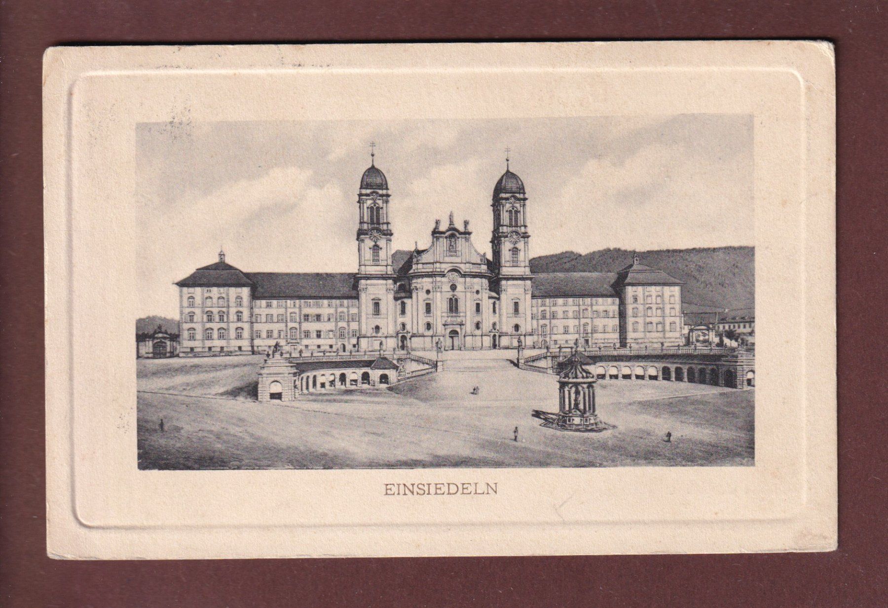 Cartoline postali: EINSIEDELN - Kloster - 1909 – Usato da Pully venduto da nicecards