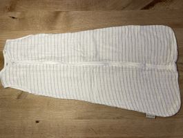 Meyco Babyschlafsack gestreift Baumwolle 90 cm weiss grau