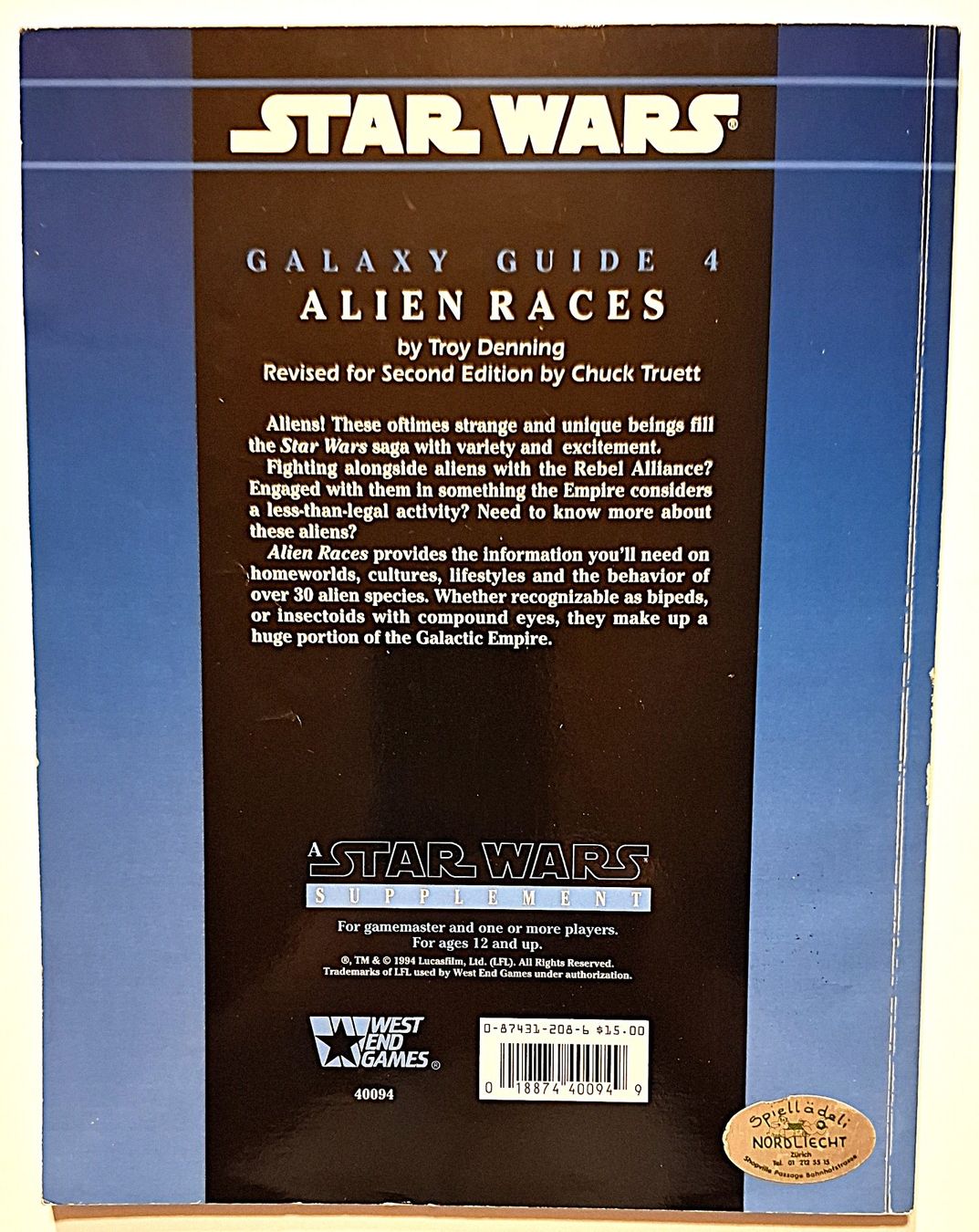 Bücher: Star Wars RPG, Second Edition: Galaxy Guide 4 Alien Races – Gebraucht aus Reinach BL von Fantastic_Empire 1