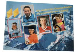 Autogrammkarte Calgary 1988 mit 5 Unterschriften