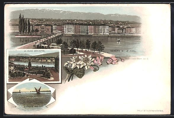 Cartoline postali: Vorläufer-Lithographie Geneve, 1894, La – Usato da Berlin venduto da bartko-reher