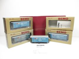 Bemo H0m 7482 100 RhB Güterwagen Viererset CARGO DOMIZIL