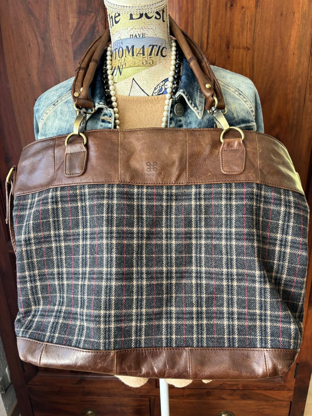 Borse da donna: TASCHE mit Leder und Stoffbesatz – Usato da Merishausen venduto da yourdream 1
