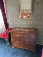 Barock Kommode Nussbaum Wurzelholz, 3 Schubladen