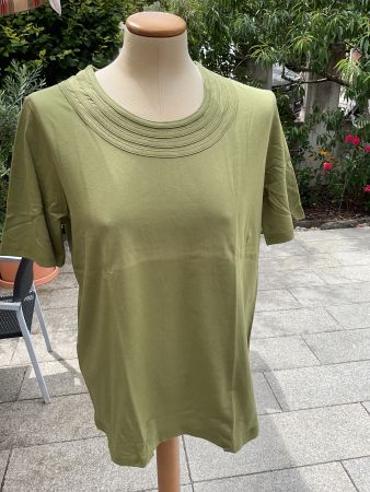 Kurzarm 100% Bio Baumwolle Tshirt Alkena  gr M Oliv grün