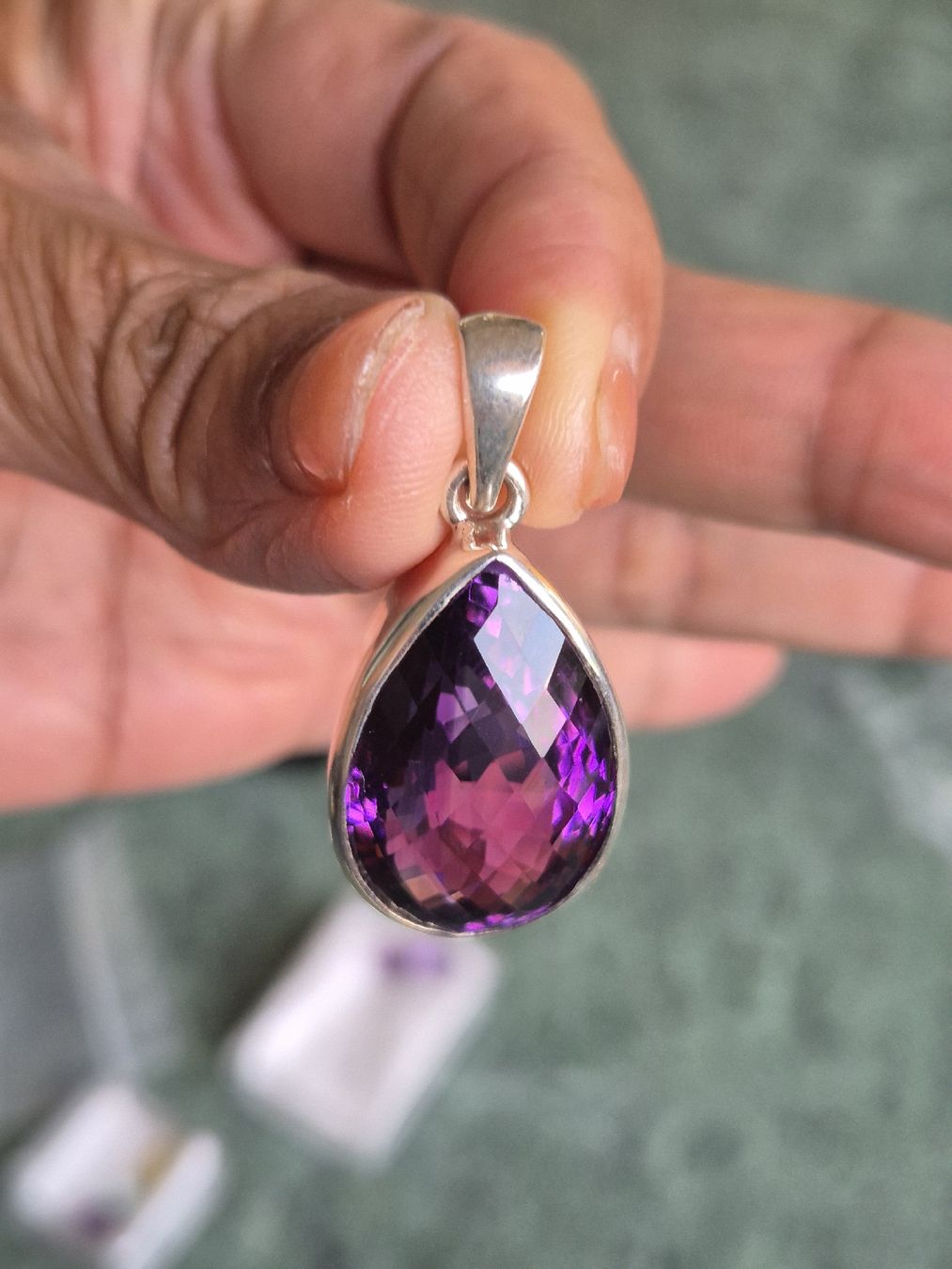 Ciondoli: Silber Schmuck Anhänger Amethist Amethyst Edelstein – Nuovo (secondo la descrizione) da Russikon venduto da eunicetungol 4